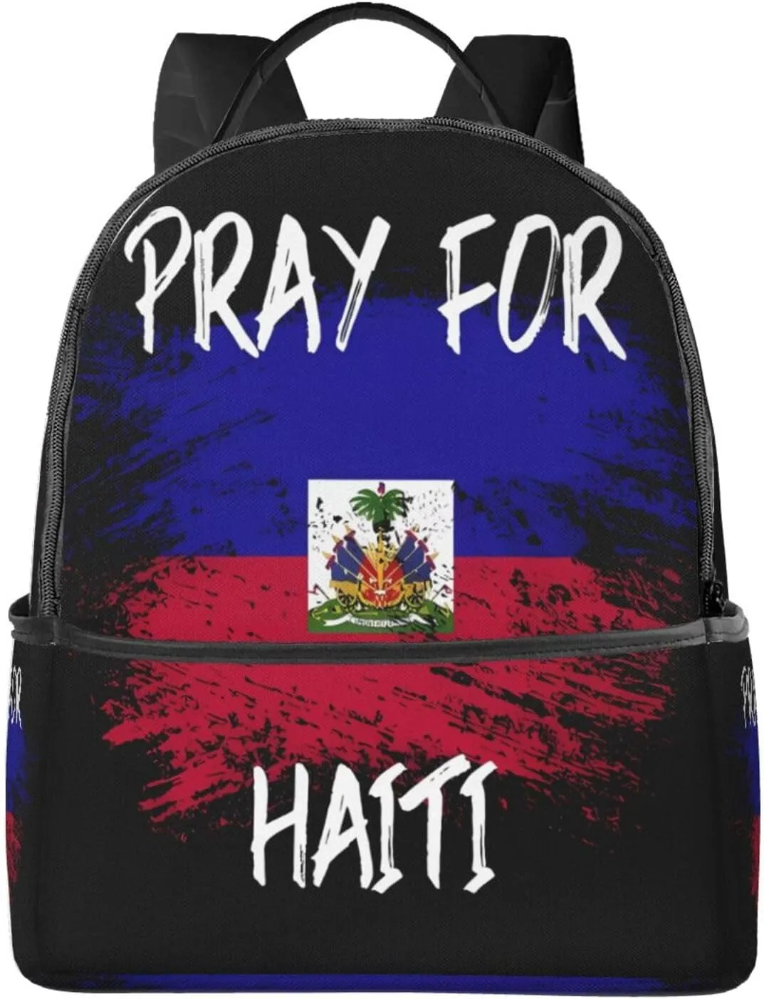 Haiti Flag Pray For Haiti Casual Backpacks Laptop Backpack Carry-on Daypack Sports Travel Rucksack Lightweight Working Bag for Outdoor Hiking Cycling Walking