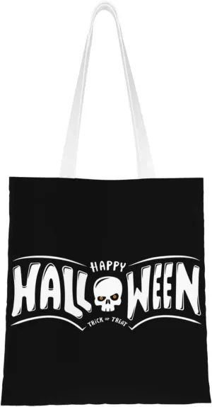 Halloween Trick or Treaters Tote Bag for Women Canvas Shopping Bags Reusable Beach Bag Grocery Bags Tote Shoulder Bag Gift Bags