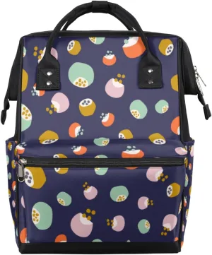 Hand Painted Fruit Berries Diaper Bag Tote Large Capacity Waterproof with Adjustable Shoulder Strap and Pram Straps Mommy Bag for Hospital Beach Weekender Travel