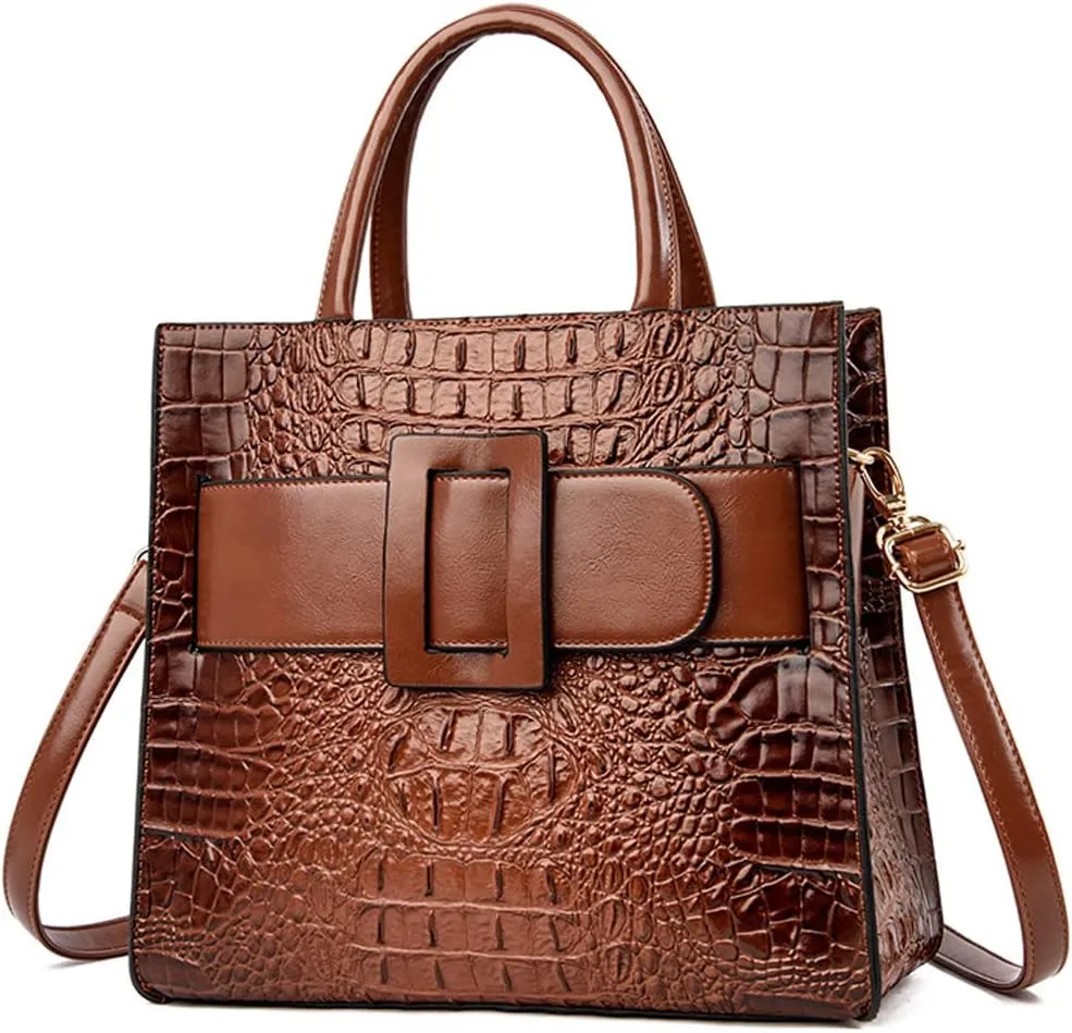 Handbags for Women Leather Top Handle Handbag Satchel Bag Medium Tote Bags Square Purse Ladies Shoulder Crossbody Bag