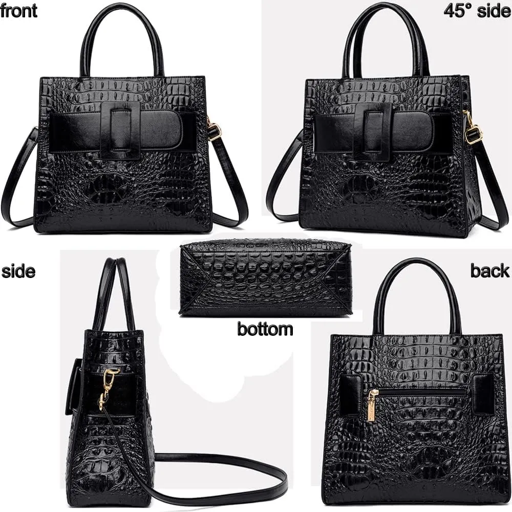 Handbags for Women Leather Top Handle Handbag Satchel Bag Medium Tote Bags Square Purse Ladies Shoulder Crossbody Bag