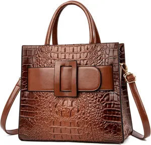 Handbags for Women Leather Top Handle Handbag Satchel Bag Medium Tote Bags Square Purse Ladies Shoulder Crossbody Bag
