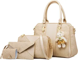 Handbags for women Women's Fashion Handbags Tote Bags Shoulder Bag Top Handle Satchel Purse Set 4pcs