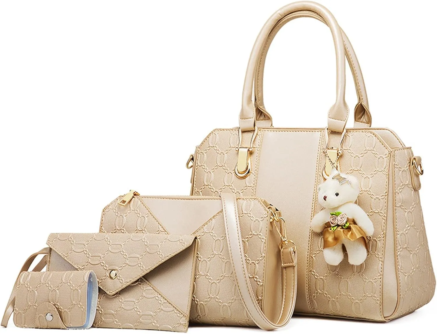Handbags for women Women's Fashion Handbags Tote Bags Shoulder Bag Top Handle Satchel Purse Set 4pcs