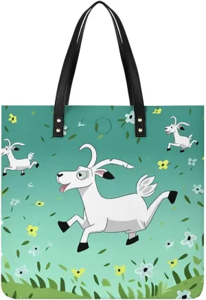 Handbags, Goat Frolic Printed Handbags,fashion Handbags,travel Handbags,computer Handbags,cute Shoulder Bags