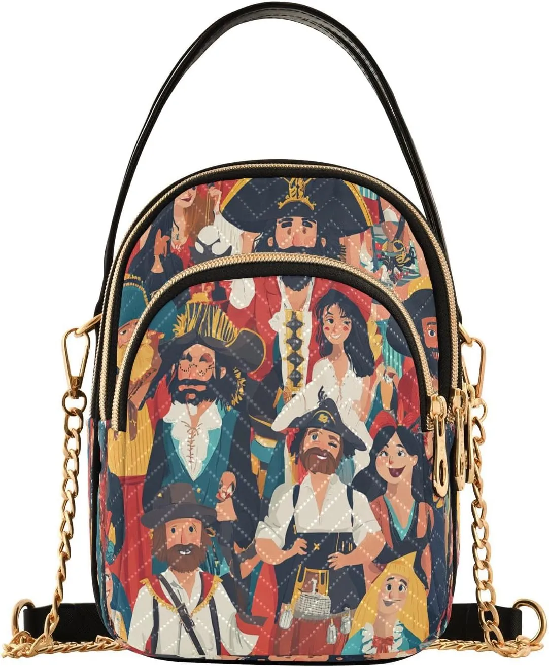Handbags Stylish Crossbody Handbag with Zipper Shoulder Phone Purse Cell Phone Purse for Women Red People Parade Mardi Gras