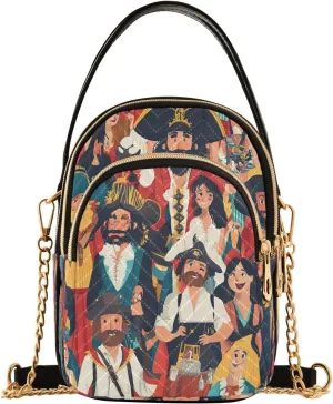 Handbags Stylish Crossbody Handbag with Zipper Shoulder Phone Purse Cell Phone Purse for Women Red People Parade Mardi Gras