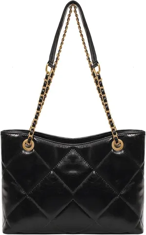 Handbags Women's Large Capacity Lapel Handbag with Chain - Stylish Tote Bag for Everyday Use