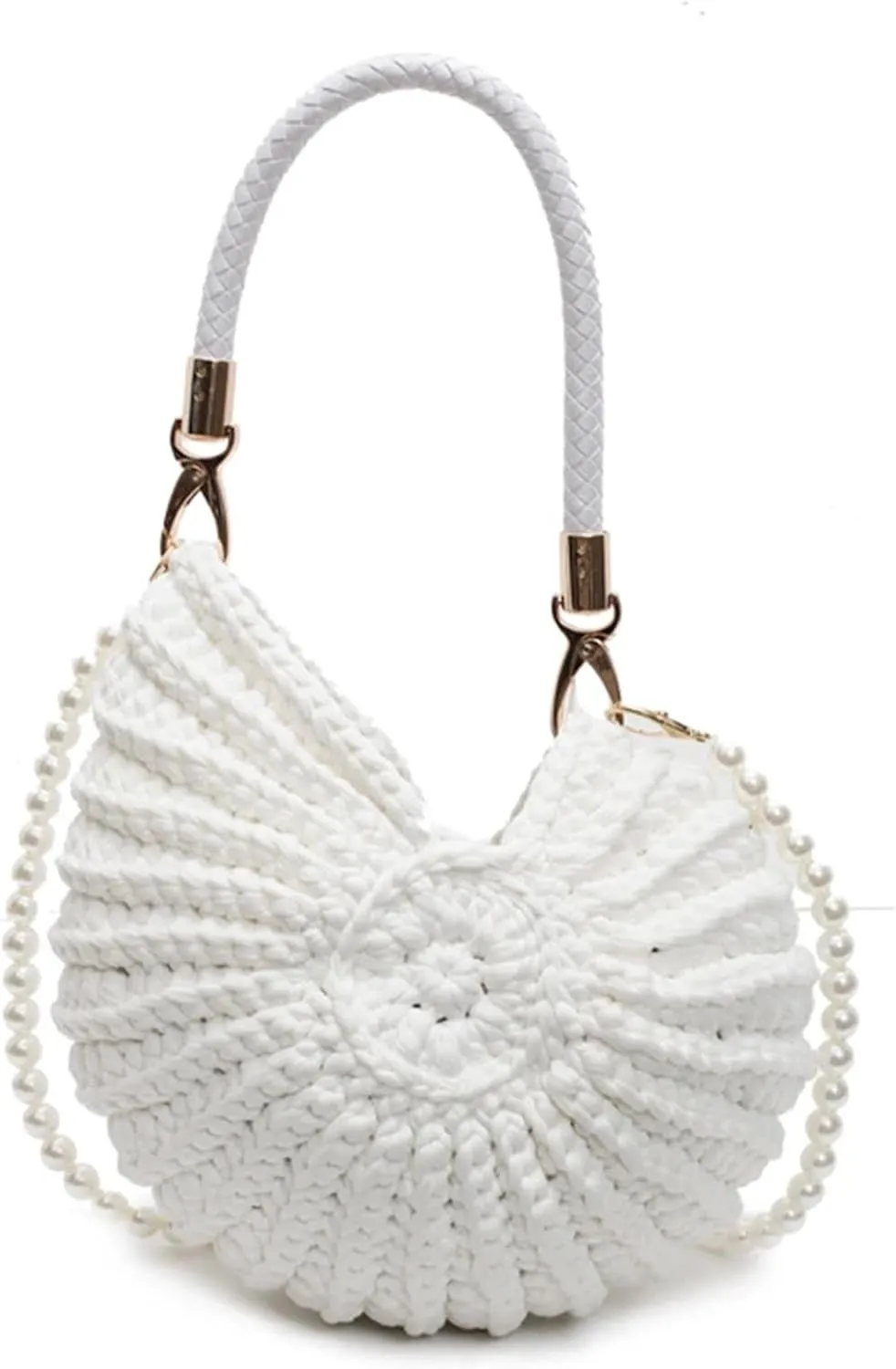 Handwoven Seashell Bag Crochet Shell Purse For Women Fashion Beach Bags Handmade Summer Clutch Purses