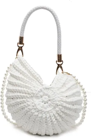 Handwoven Seashell Bag Crochet Shell Purse For Women Fashion Beach Bags Handmade Summer Clutch Purses