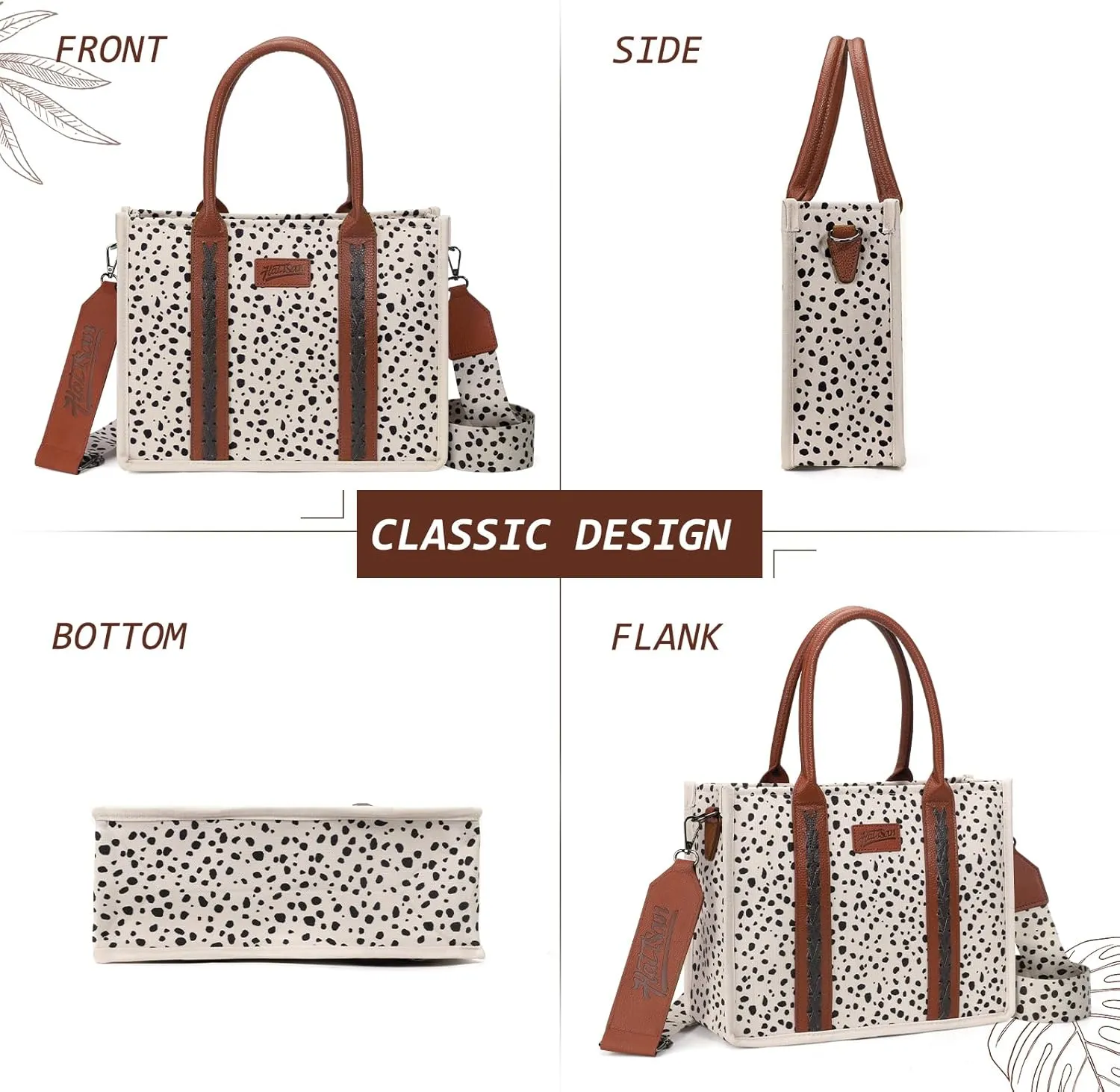 hatisan Canvas Tote Bag for Women Western Purses Shoulder Boho Bag Crossbody Bag Handbags Wallet
