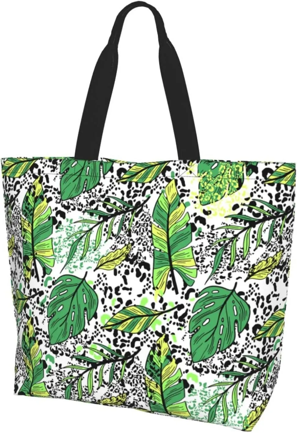 Hawaiian Tropical Flower Tote Bag for Women,Reusable Shopping Grocery Shoulder Bags Large Capacity Handbags