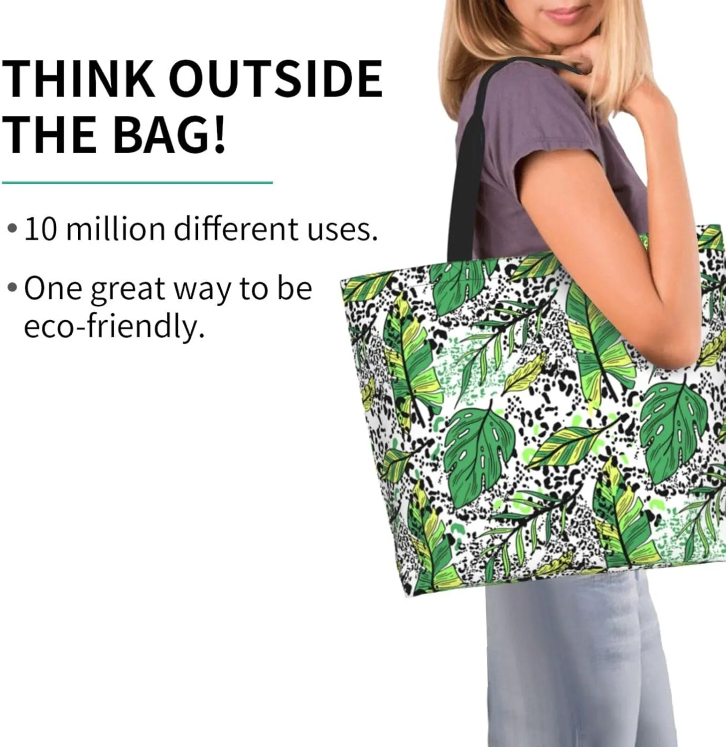 Hawaiian Tropical Flower Tote Bag for Women,Reusable Shopping Grocery Shoulder Bags Large Capacity Handbags