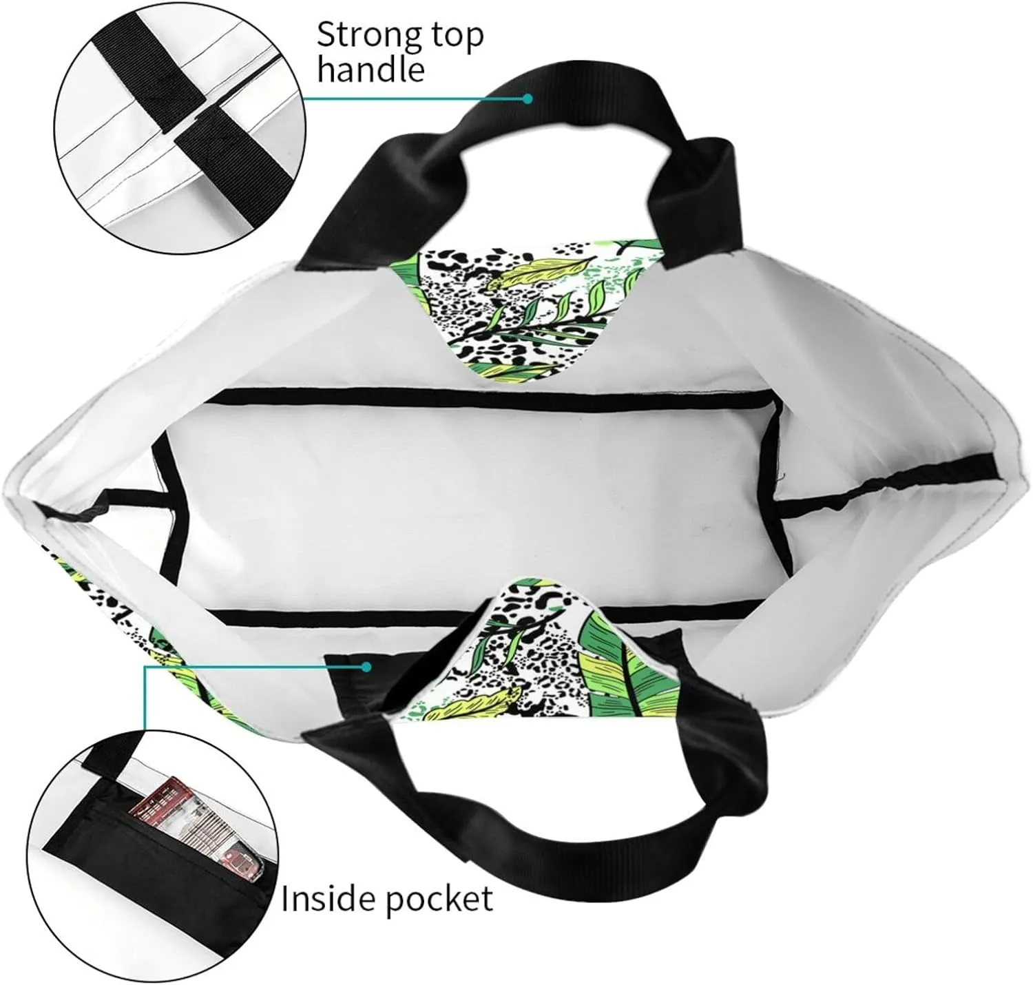 Hawaiian Tropical Flower Tote Bag for Women,Reusable Shopping Grocery Shoulder Bags Large Capacity Handbags