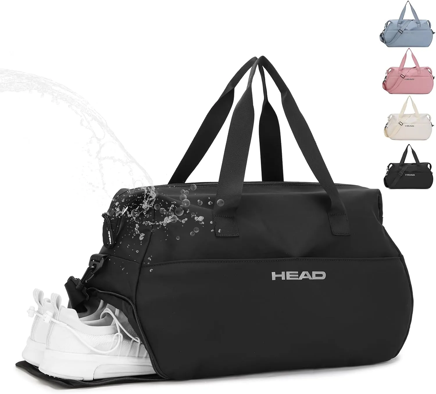 HEAD 32L Carry On Women Gym Duffel Bag with Shoes Compartment, Lightweight Crossbody Women Sport Bag for Men & Women, Workout Tote Bag Handbag for Business/Fitness/Yoga/Weekender Overnight