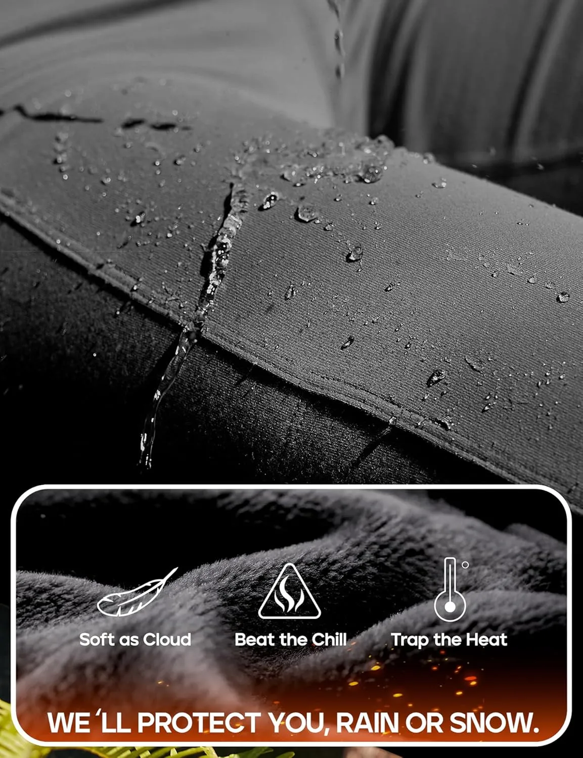 Heathyoga Cargo Sweatpants for Women Waterproof Hiking Pants Women Fleece Lined Pants Bootcut Winter Pants Warm Outdoor