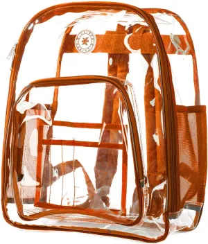 Heavy Duty Clear Backpack Transparent Quality School Bag Large See Through Student Daypack Security Workbag Orange