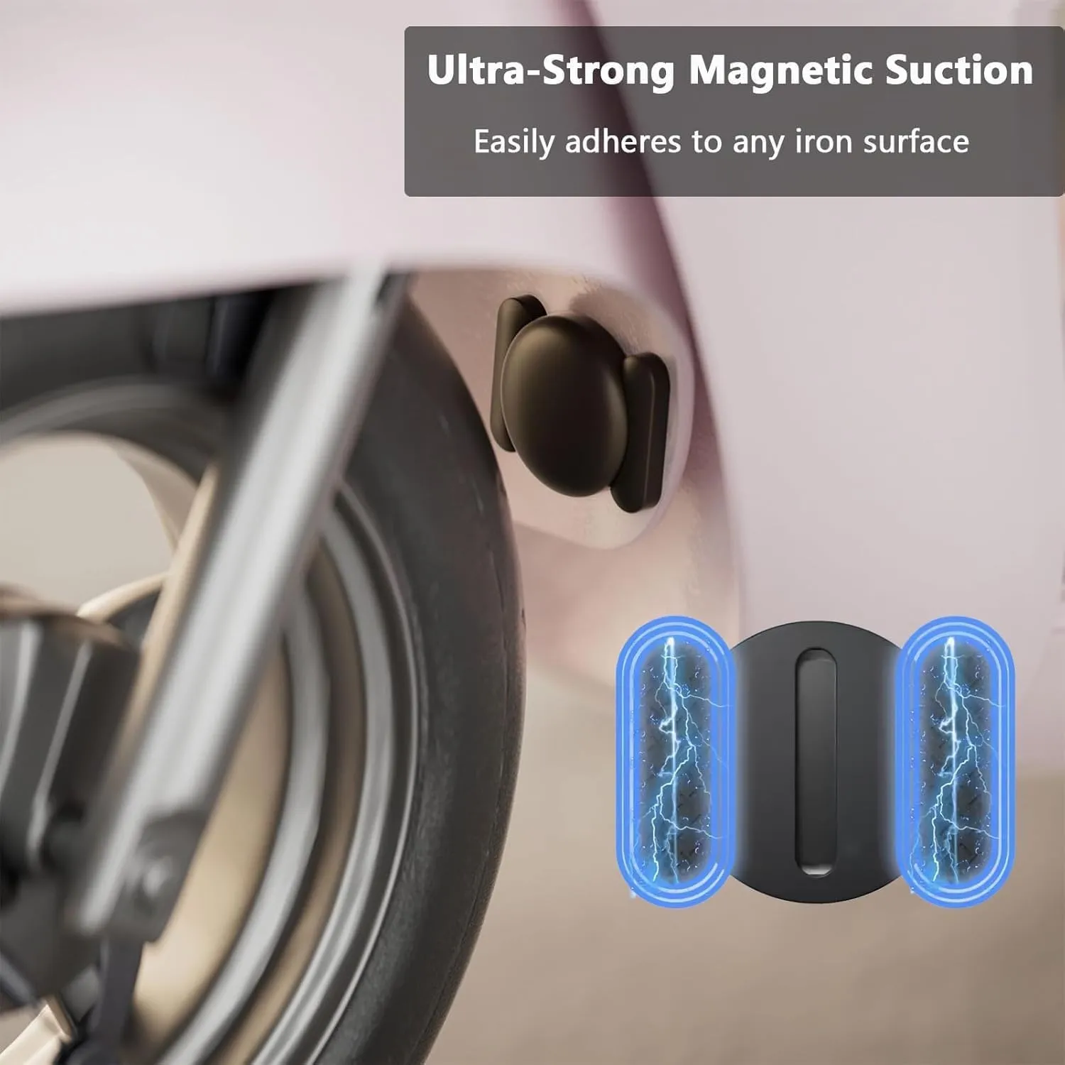 Hidden Car Tracking Device No Subscription, 1PCS Real Time GPS Tracker for Vehicles Work with Find My (iOS Only), Hidden Car GPS Tracker with Magnetic Waterproof Case, Black