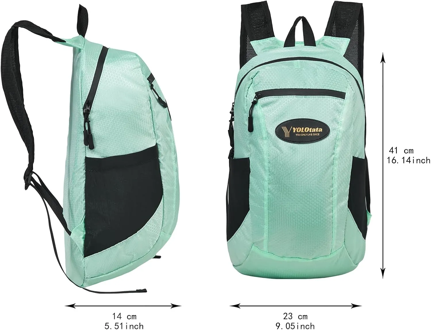 Hiking Daypacks for Women Waterproof Backpacks 15L Lightweight Packable Men Small Outdoor Sports Fan Multipurpose Travel Camping Bags green
