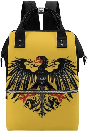 Historical Flag of Holy Roman Empire Durable Travel Laptop Hiking Backpack Waterproof Fashion Print Bag for Work Park Black-Style