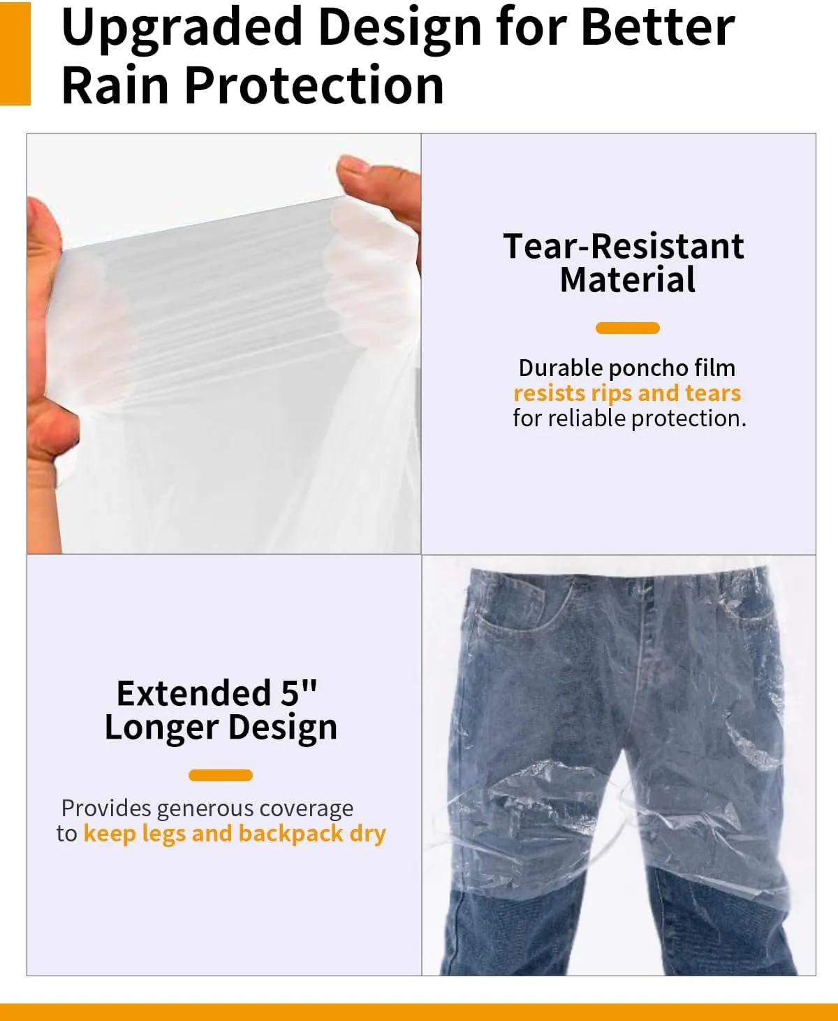 Hitituto Kids Waterproof Disposable Rain Ponchos Hooded Emergency Raincoat, Bulk Family Multi-Pack