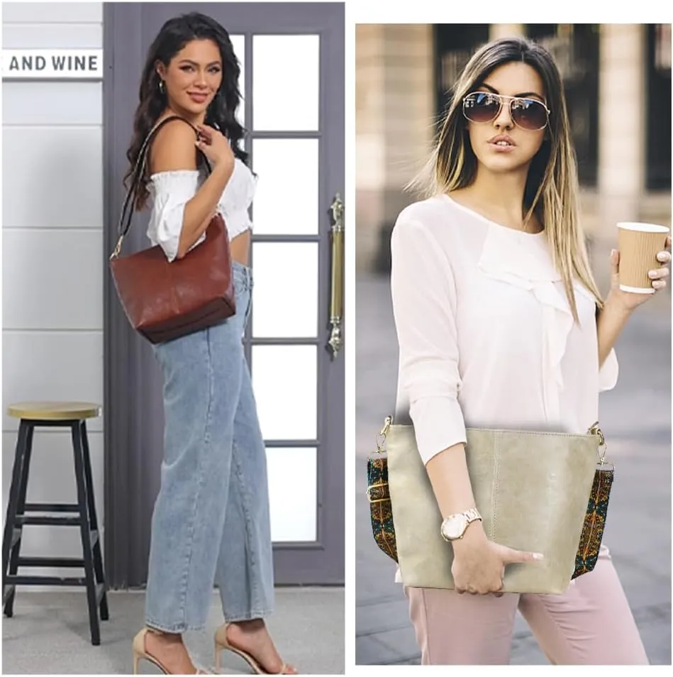 Hobo Bags Vegan Leather Crossbody Bag Guitar Strap Shoulder Purses with Zipper Handbags for Women