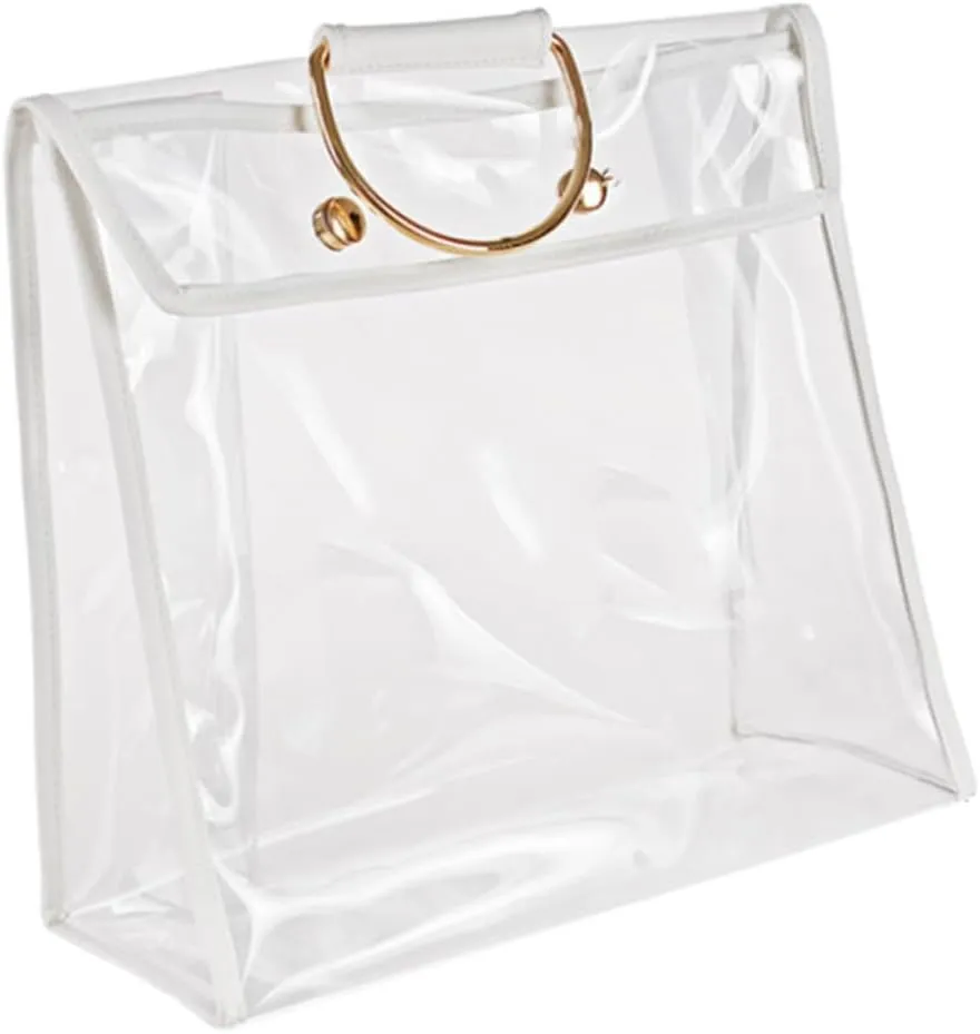 Homoyoyo Clear Handbag Organizer for Women Transparent Purse Protector with Hook Stylish Storage for Handbags Clothes Accessories for Closet Organization