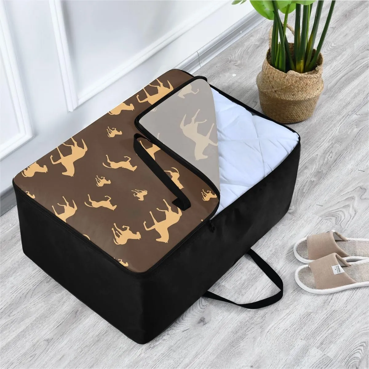Horses Storage Bags, 27.5x19.7x11 In, Garment Storage Organizer Travel Cargo Duffel Bags Collapsible Storage Totes for Storing, Camping, Packing and Moving Supplies
