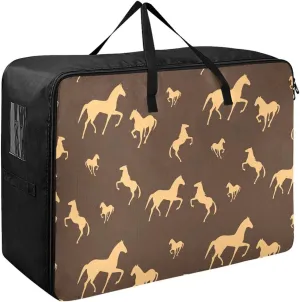 Horses Storage Bags, 27.5x19.7x11 In, Garment Storage Organizer Travel Cargo Duffel Bags Collapsible Storage Totes for Storing, Camping, Packing and Moving Supplies