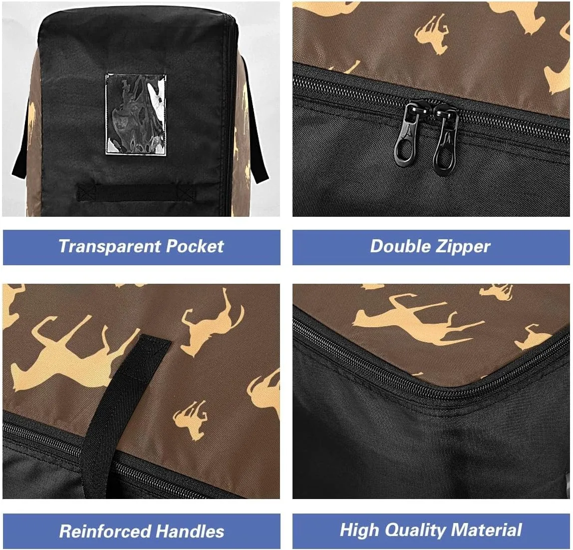 Horses Storage Bags, 27.5x19.7x11 In, Garment Storage Organizer Travel Cargo Duffel Bags Collapsible Storage Totes for Storing, Camping, Packing and Moving Supplies