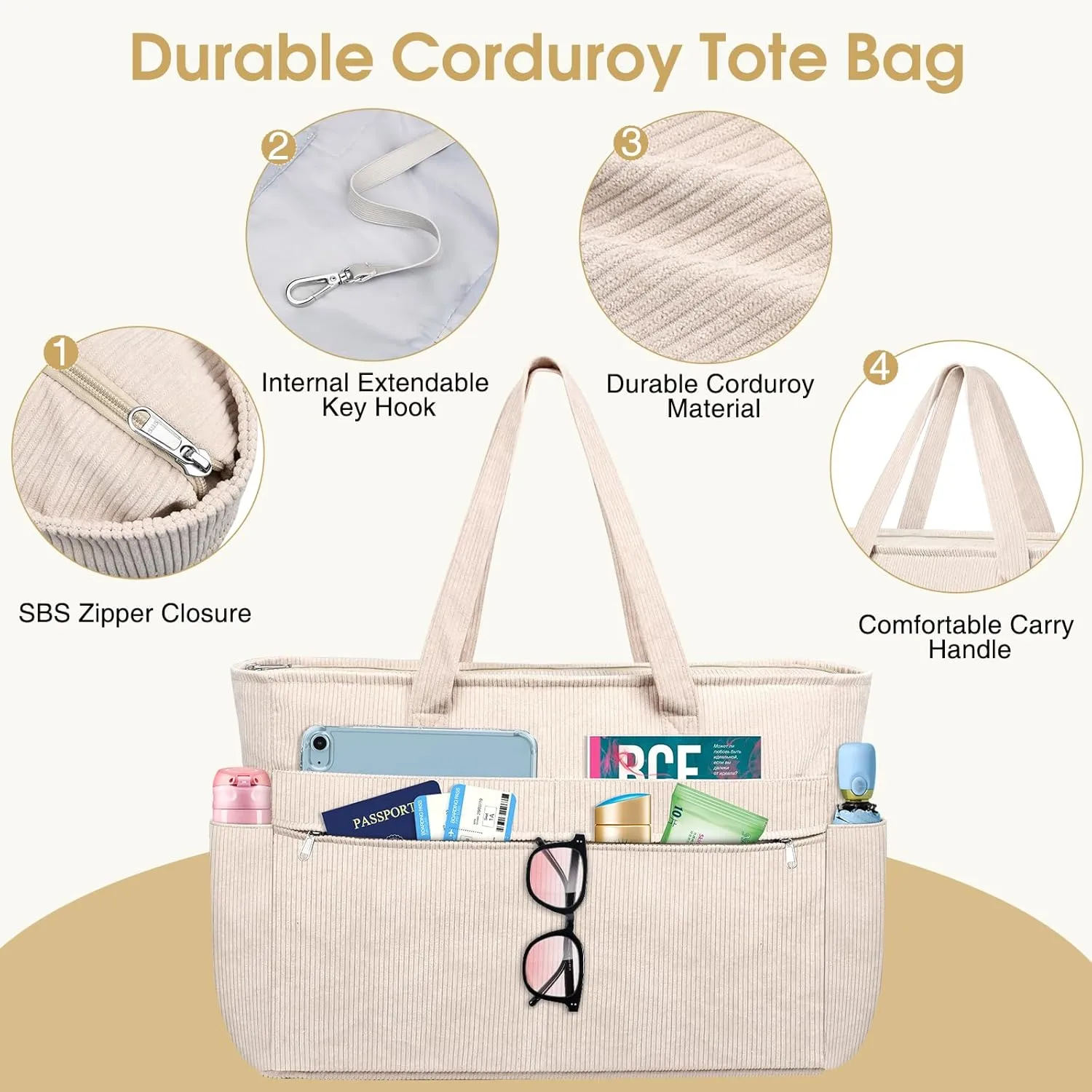 HUANLANG Extra Large Beach Bag Waterproof Beach Totes Bags for Women Men,Pool Bag with Zipper Wet Pocket
