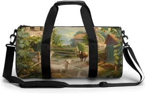 Hunt Goats Ducks Gym Bag Workout Sports Bag Lightweight Tote Duffel Bag Travel Weekender Bag for Women Men