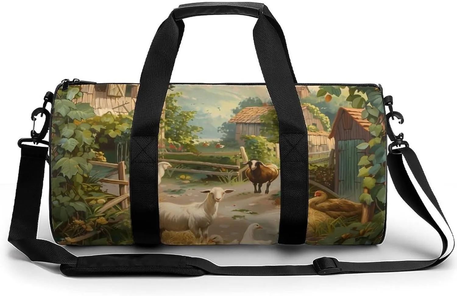 Hunt Goats Ducks Gym Bag Workout Sports Bag Lightweight Tote Duffel Bag Travel Weekender Bag for Women Men