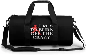 I Burn Off Crazy (2) Sports Gym Bag Portable Duffel Bag Travel Workout Bag with Adjustable Strap for Men Women