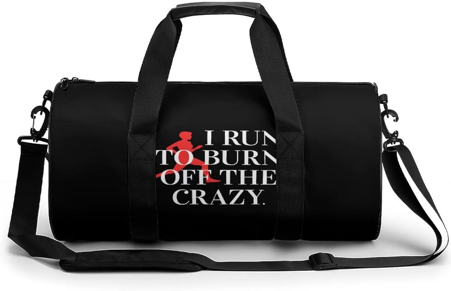 I Burn Off Crazy (2) Sports Gym Bag Portable Duffel Bag Travel Workout Bag with Adjustable Strap for Men Women
