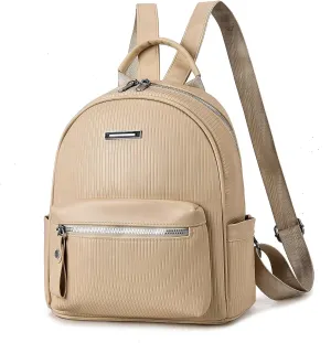 I IHAYNER Women Vegan Leather Fashion Backpack Purse for Women Large Backpack for Women Travel Backpack Casual Daypacks Khaki