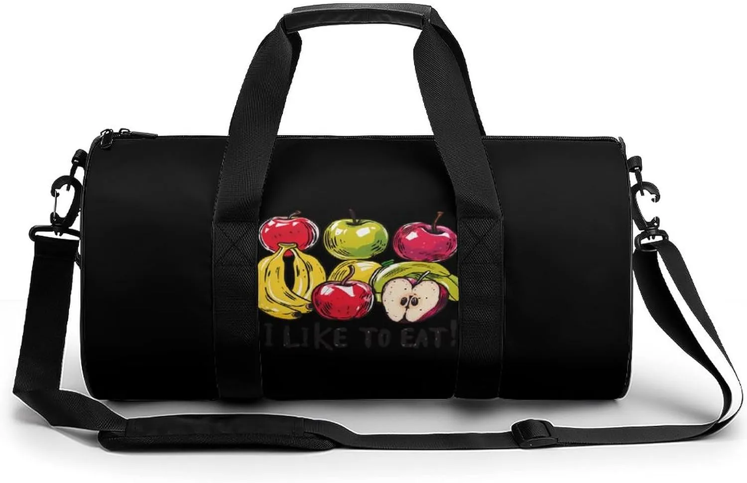 I Like To Eat Apples And Bananas Lightweight Gym Bag for Men Women Travel Duffel Bag Sports Workout Bag with Adjustable Strap