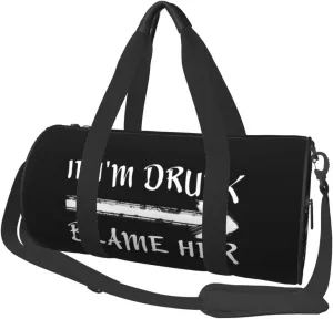If I'M Drunk Blame Her Duffel Bag Gym Bag Travel Sports Tote Large Foldable Beach Swim Yoga3