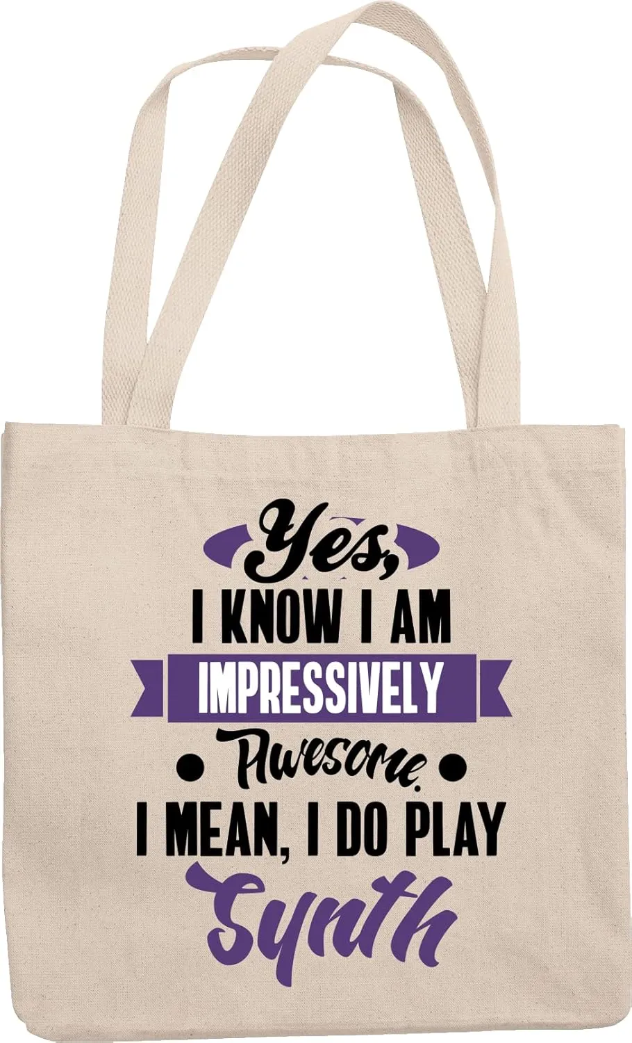 Impressively Play Synth. Reusable Tote Bag for Syntheziser Players