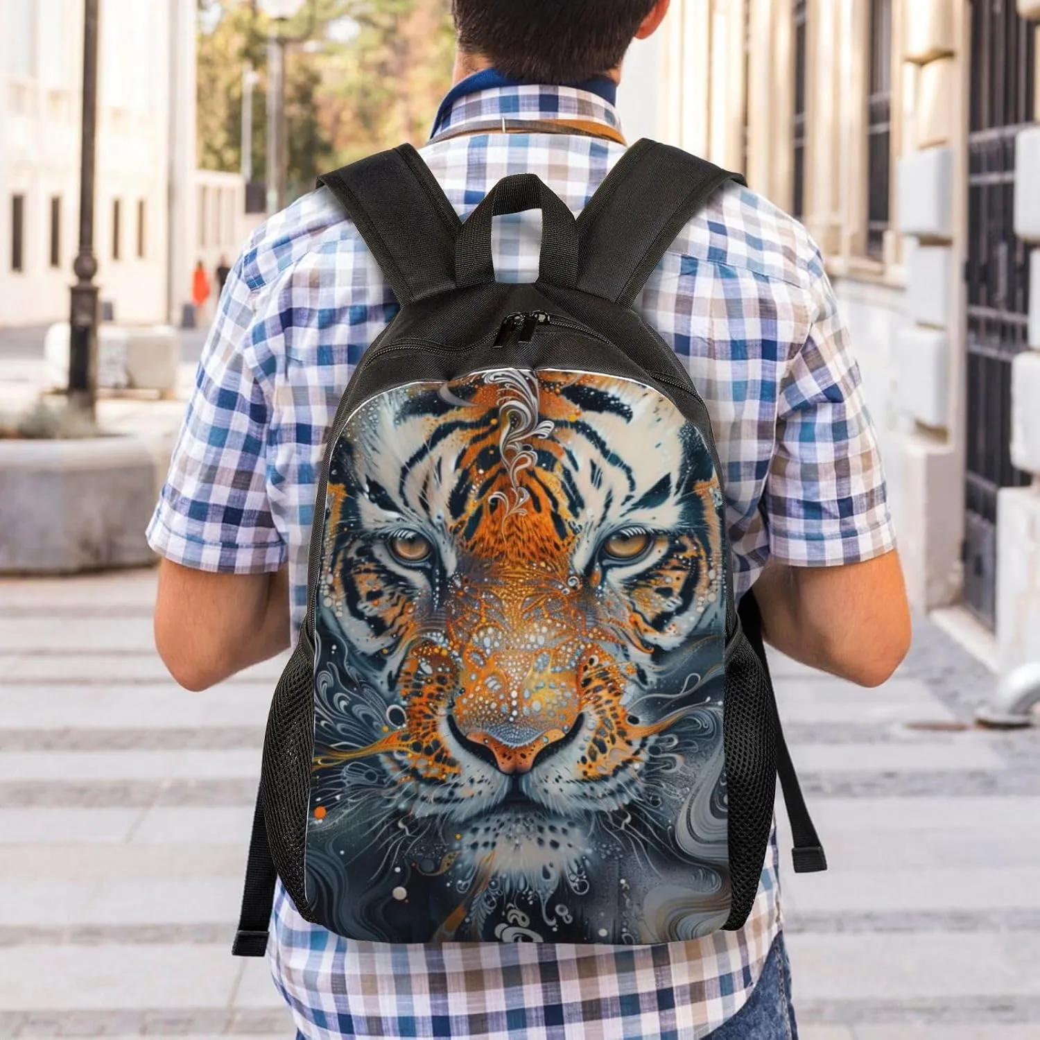 Ink Tiger Backpack Waterproof Anti Theft Durable Light Laptop Bag Backpacks For Women Men Travel Gym Backpack