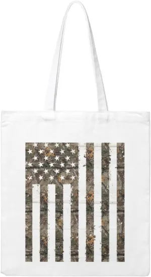 Interstellar American flag Camouflage Print Canvas Tote Bag Reusable Tote Shoulder Bag for Vacation, Shopping, Work, Gym