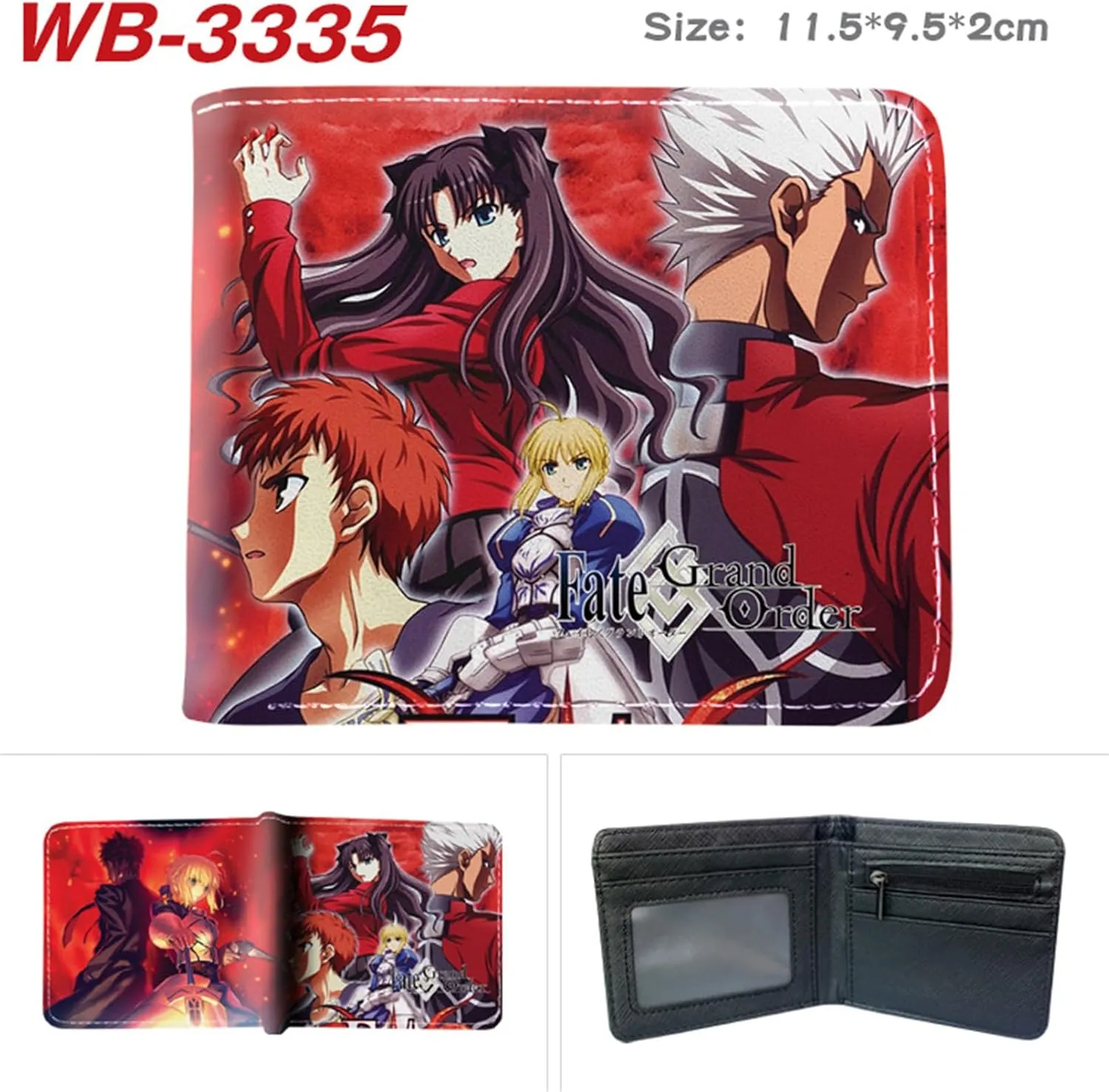 ISaikoy Anime Fate Grand Order Wallet Bifold Credit Card Case Passport ID Card Holder 2