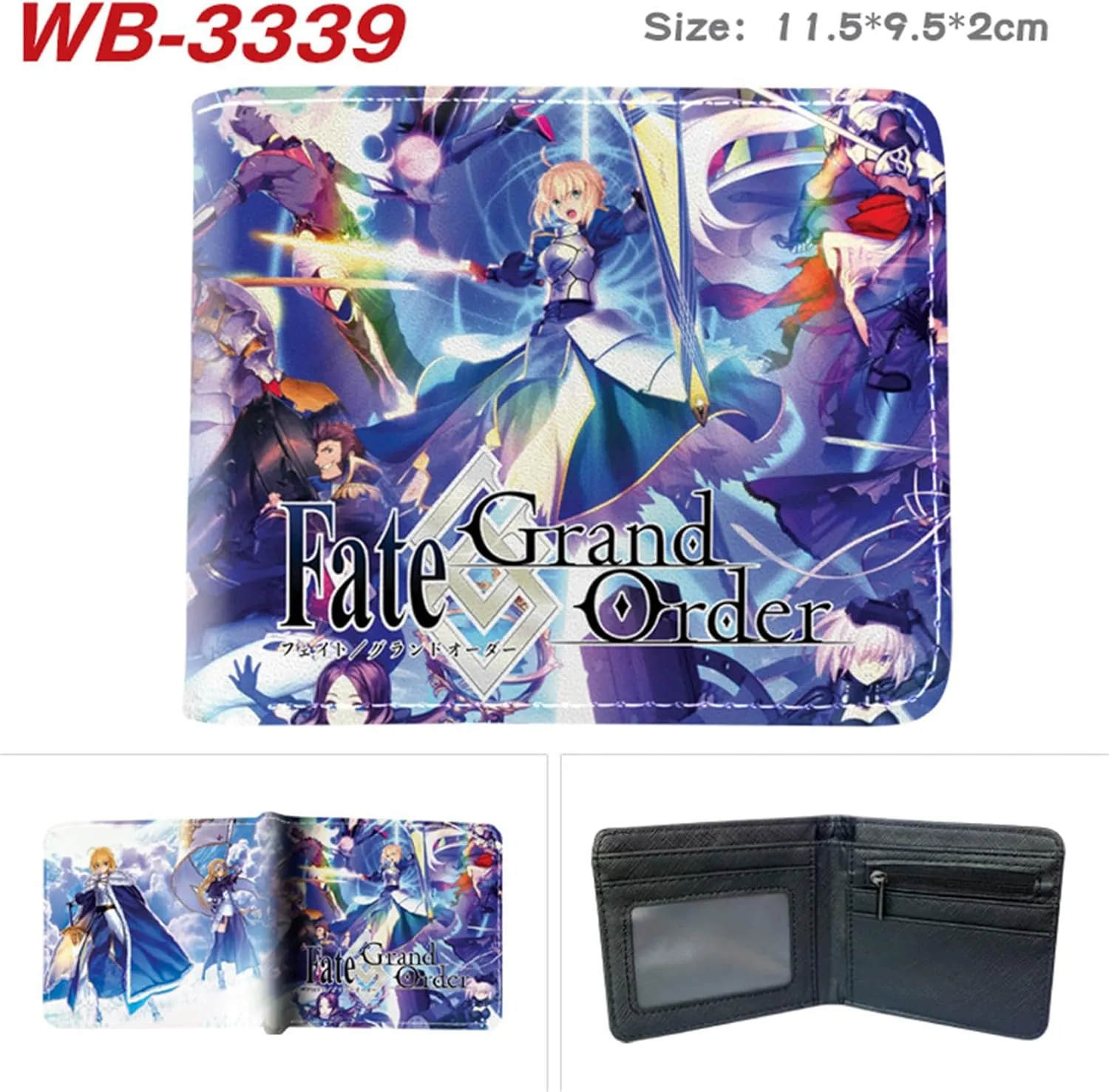 ISaikoy Anime Fate Grand Order Wallet Bifold Credit Card Case Passport ID Card Holder 5