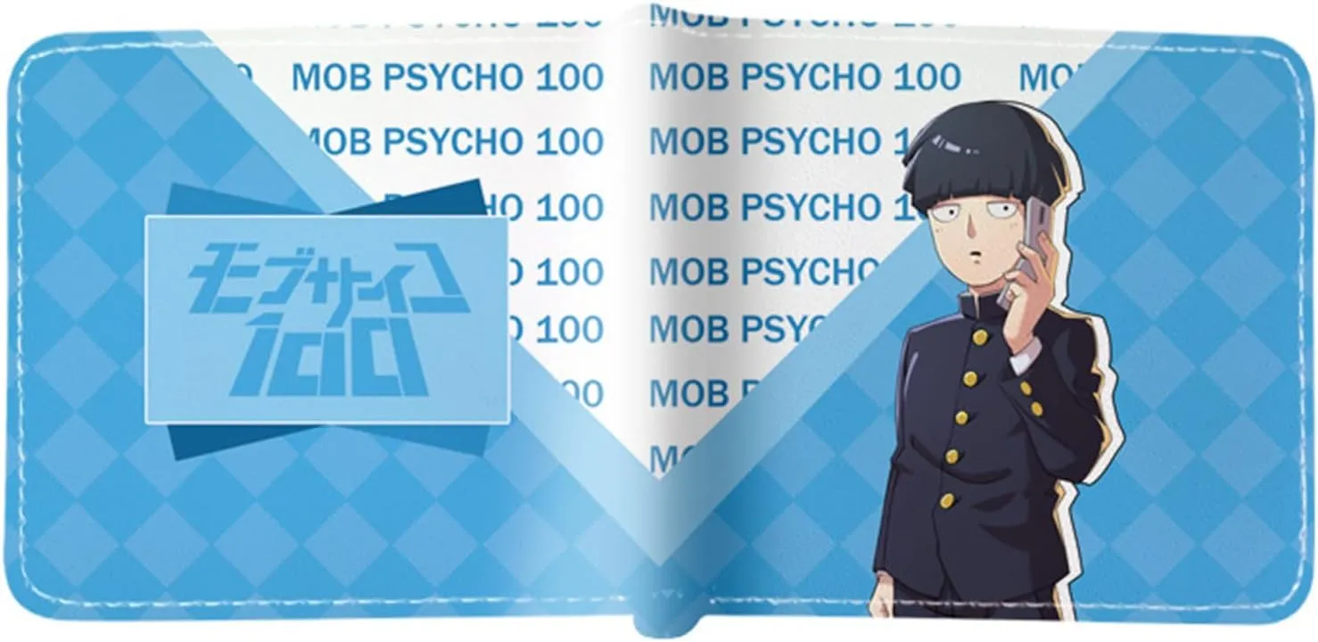 ISaikoy Anime Mob Psycho 100 Wallet Bifold Credit Card Case Passport ID Card Holder 12