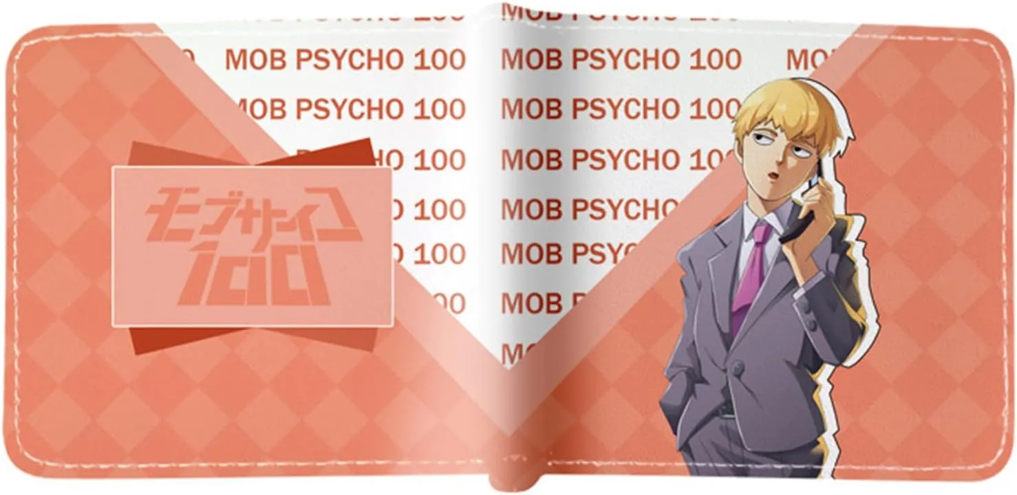ISaikoy Anime Mob Psycho 100 Wallet Bifold Credit Card Case Passport ID Card Holder 13