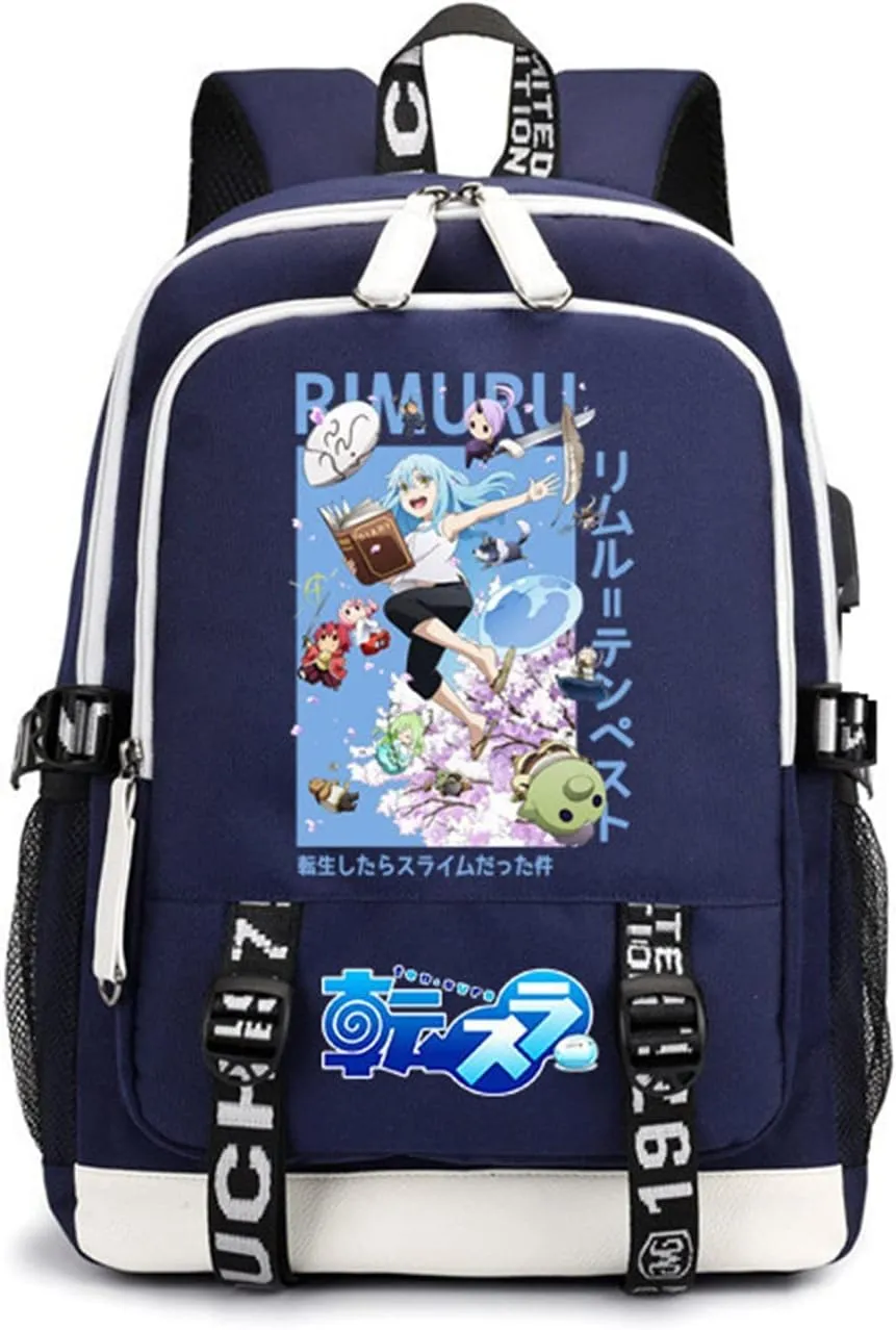 ISaikoy Anime Rimuru Tempest Backpack Shoulder Bag Bookbag Daypack School Bag E6
