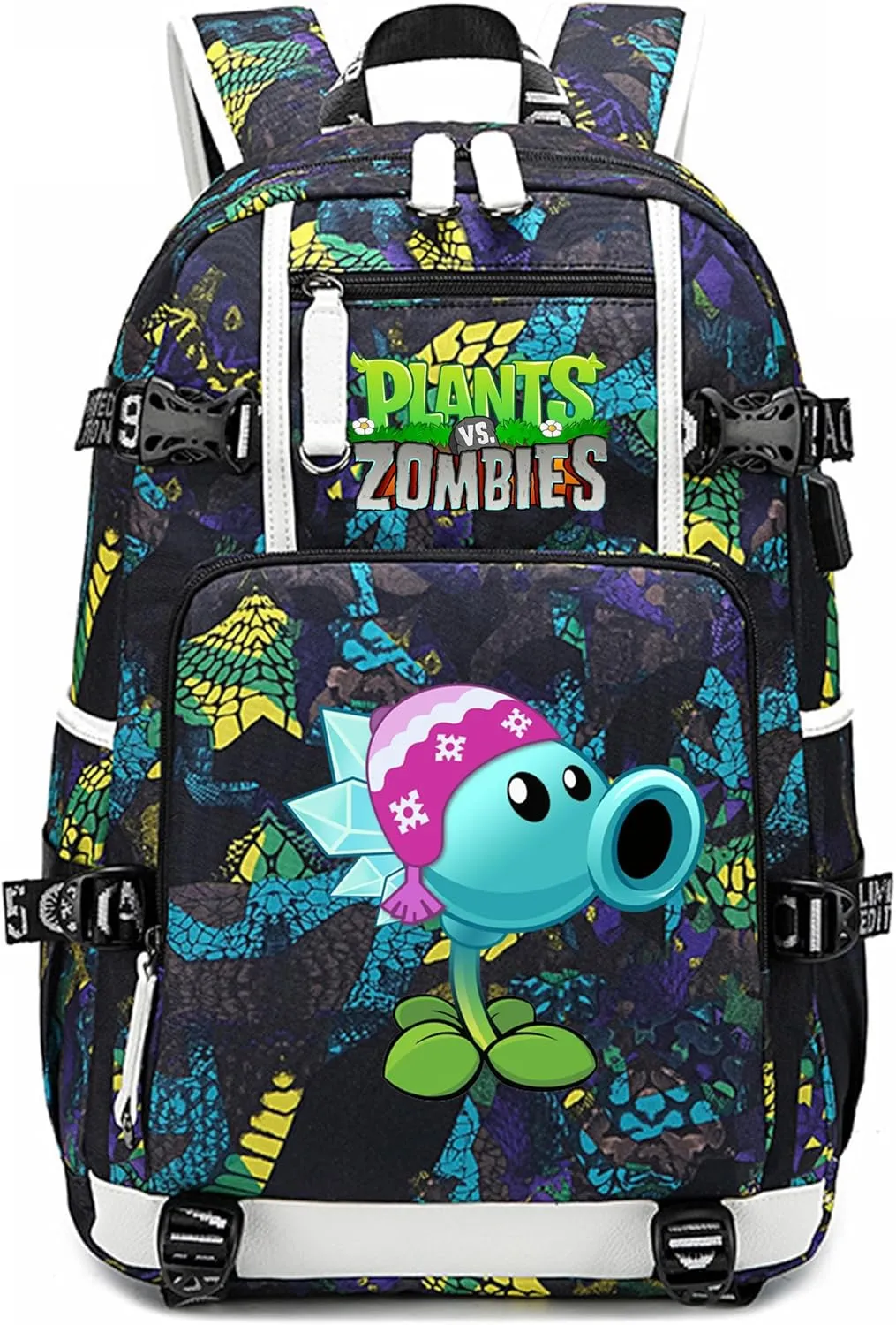 ISaikoy Game Plants vs. Zombies Backpack Shoulder Bag Bookbag School Bag Daypack Satchel Laptop Bag Color Blue10