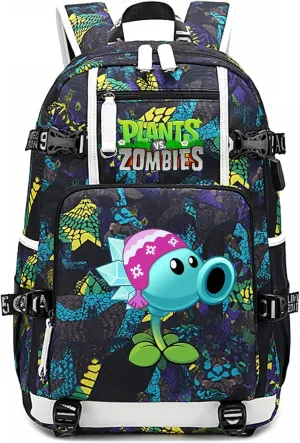 ISaikoy Game Plants vs. Zombies Backpack Shoulder Bag Bookbag School Bag Daypack Satchel Laptop Bag Color Blue10