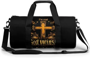 I've Read The Final Chapter God Wins Unisex Gym Bag Travel Duffel Bags Overnight Sport Tote with Compartment for Weekender Vacation