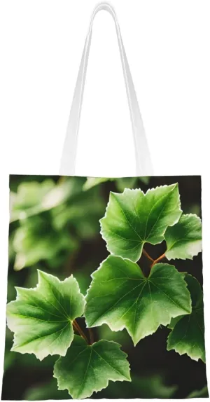 Ivy Blossoms Tree Print Canvas Tote Bag Reusable Shoulder Shopping Bags For Daily Use Shopping Travel